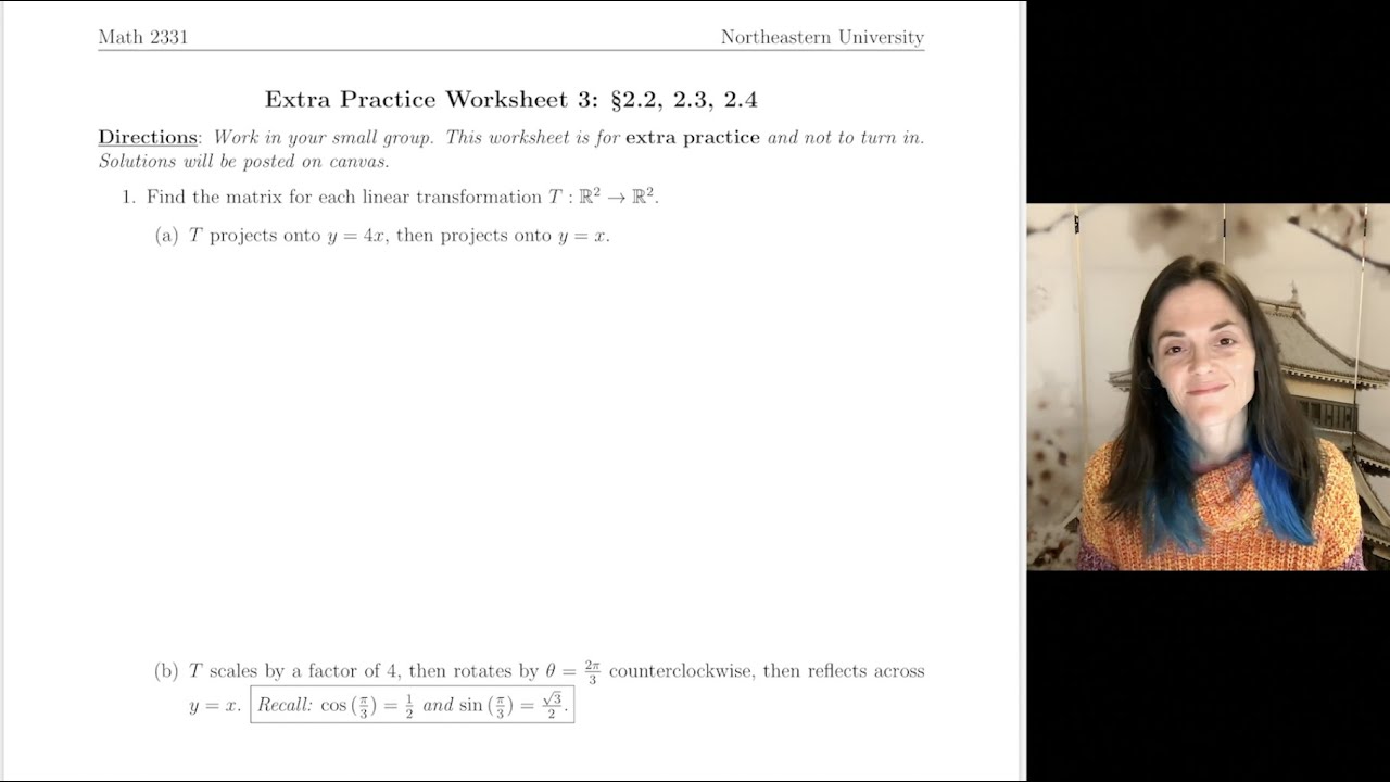 Linear Algebra: Extra Practice Worksheet 3