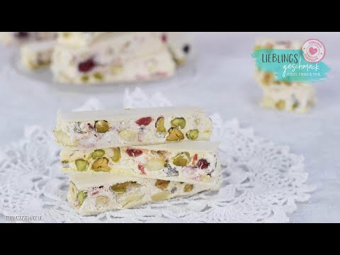 weißer Nougat mit Pistazien, Mandeln feiner Türkischer Honig Torrone /von Lieblingsgeschmack
