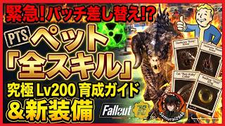 【PTS】パッチノートが緊急差し替え！？全4種ペットのスキルツリー＆Lv200育成ガイド【PTS】【Fallout76攻略　フォールアウト76　Samurai2948】