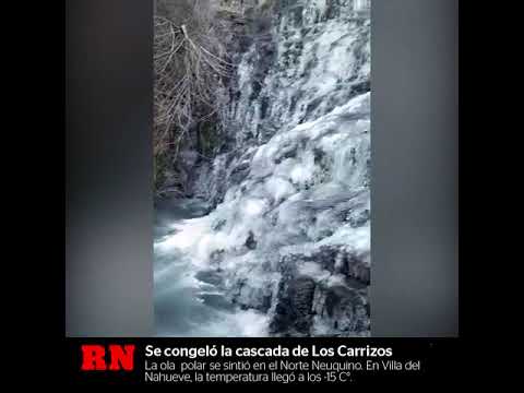 Ola polar: se congeló la cascada de Los Carrizos en el norte neuquino