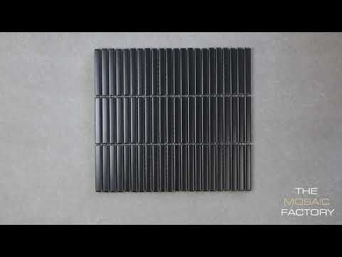 The Mosaic Factory Sevilla Kit-Kat Mini Fingers mozaïektegel 1,2x9,2cm - Black matt