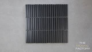 The Mosaic Factory Sevilla Kit-Kat Mini Fingers mozaïektegel 1,2x9,2cm - Black matt