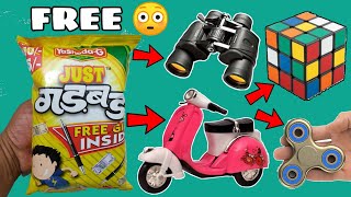 OMG Got Scooter, Camera, Fidget spinner and Robix cube inside Just Gadbad snacks ! free gift inside