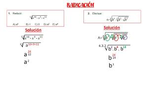 RADICACIÓN - EJERCICIOS CON RAÍCES