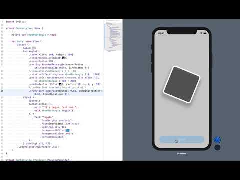 A Swift UI ternary operation animation from some early ideation.