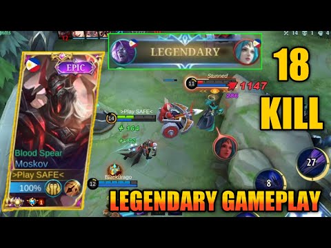 18 KILLS!! SIDELANE MOSKOV LEGENDARY GAMEPLAY - BUILD TOP GLOBAL MOSKOV ~ MLBB