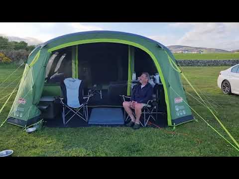 The Coleman Weathermaster 6xl tent closeup at Mossyard slipway.