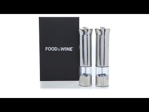 FOOD   WINE 2piece Electric Spice Mill Set