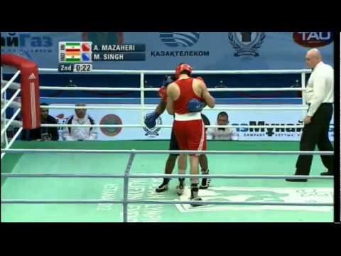 Heavy (91kg) SF - Mazaheri (IRI) vs Singh (IND) - 2012 AIBA Asian Olympic Qualifying Event