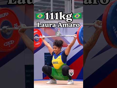 Laura Amaro (77kg Brazil) saving 111kg for 🥈 2026 Pan Am #weightlifting Championships  #slowmotion