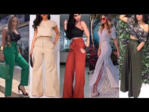 MODA 2022 MUJER PANTALONES EN TENDENCIA! PALAZZOS DE MODA LINDOS OUTFITS DE MODA 2022