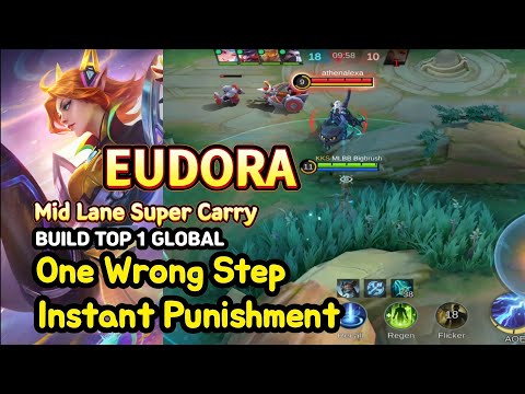Eudora (Mythical Glory): Mid Lane Super Carry One Combo Kill | BUILD TOP1 GLOBAL | MLBB