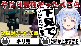 大人数でも苦戦するアリーナを下見で倒してしまう兎田ぺこら | ホロ金策サバイバル【ホロライブ/兎田ぺこら/切り抜き】 #兎田ぺこら