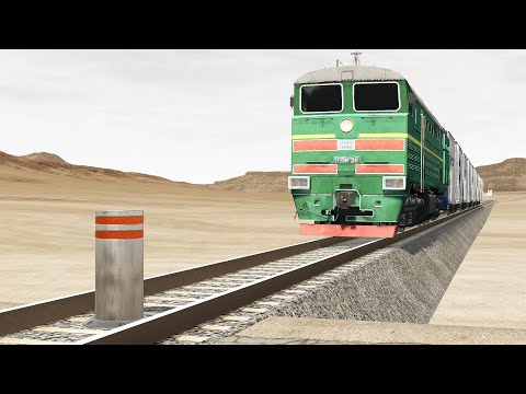 Trains vs Bollards – BeamNG.Drive
