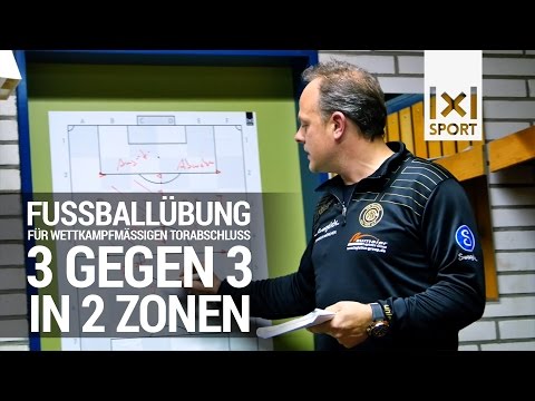 Spieleröffnung, Zonenspiel, und Angriffspressing trainieren. Fußballübung U16/U17