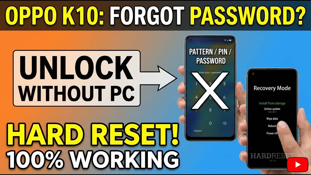 How to Hard Reset OPPO K10 | OPPO K10 Forgot Password? OPPO K10 - Fix Hang & Pattern Lock