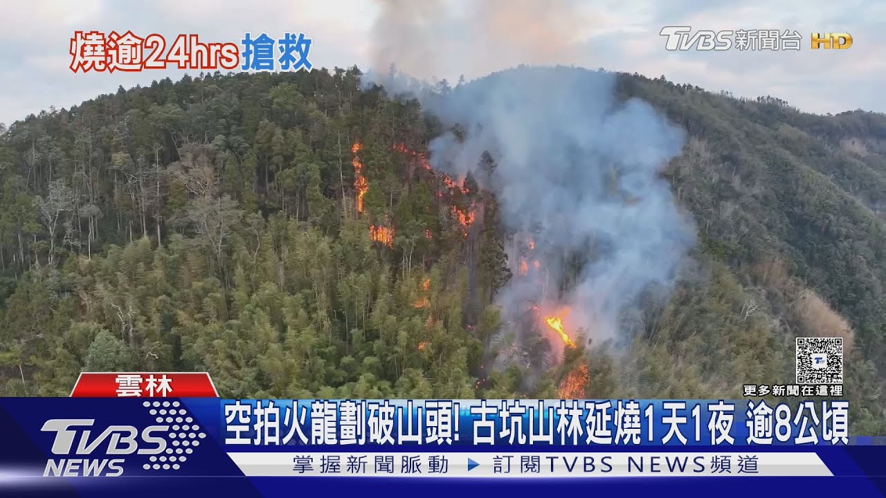 草嶺山林大火狂燒8公頃!地勢陡消防車進不去 全村逾30人載水救援