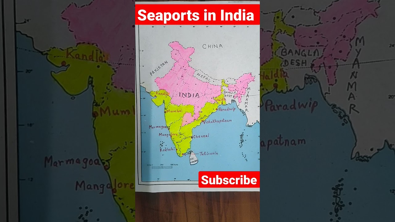 Major Seaports(Mapwork) -Lifelines of National Economy l Class10 Geography Chapter 7, #shorts #2023