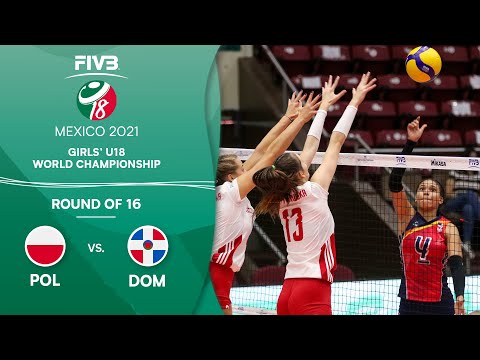 POL vs. DOM - Round of 16 | Full Game | Girls U18 Volleyball World Champs 2021