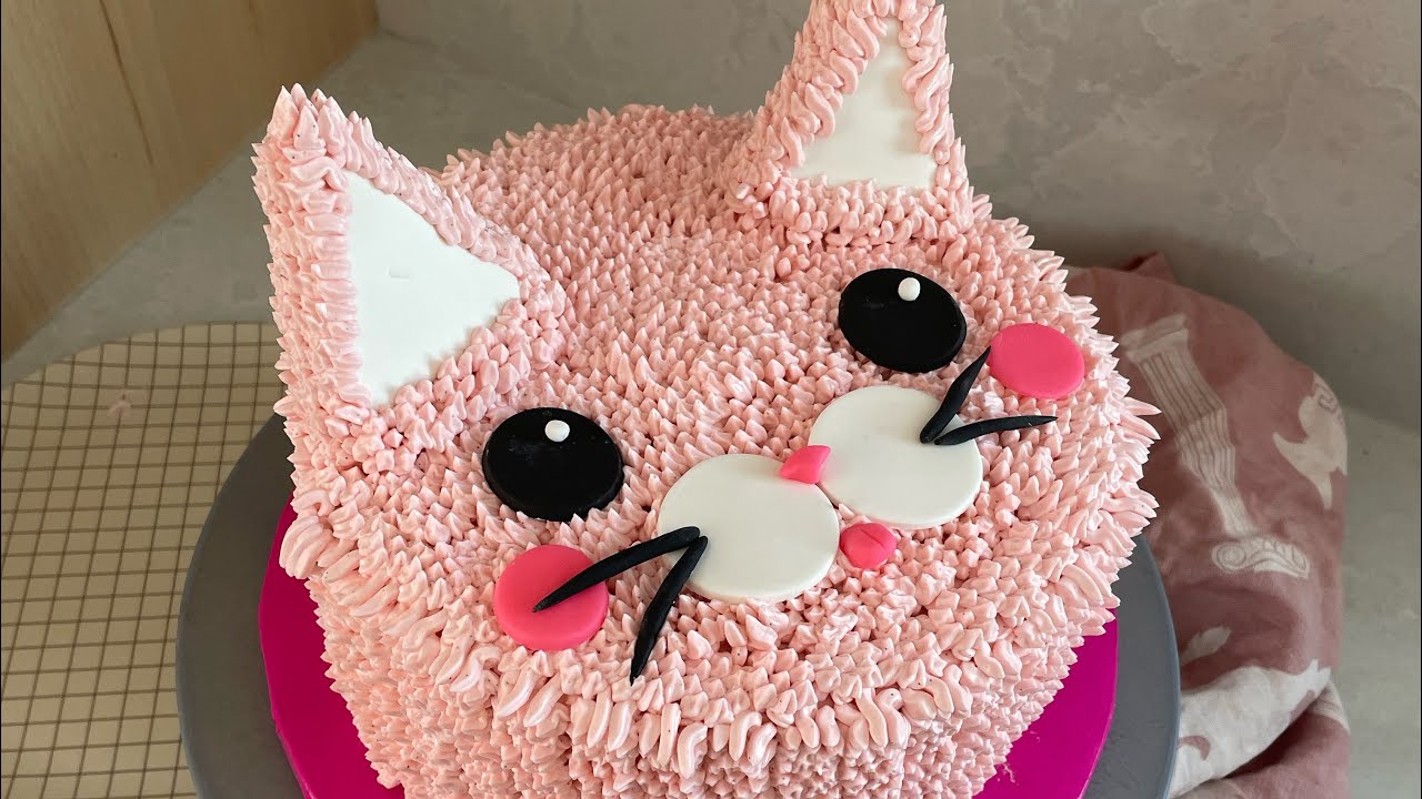 🎀How to make a CAT CAKE - #cakedecorating #kawaii 💕