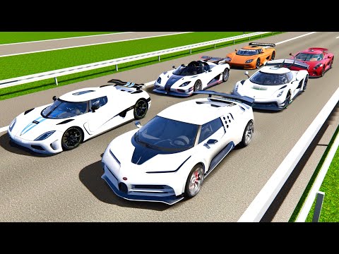 Koenigsegg Hypercars vs Bugatti Centodieci SuperSonic Engine - Drag Race 20 kM
