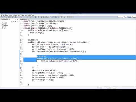 JavaFx Tutorial For Beginners 4   How to Use Lambda Expressions to Handle Events