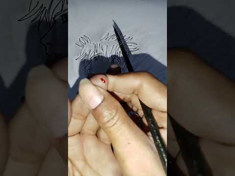 drawing gojo Using Blood 😨#shorts #trends