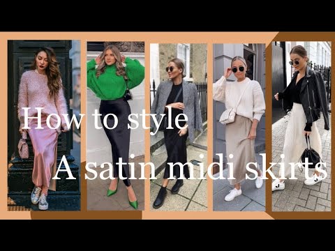 How to style a satin midi skirts for winter /2024/...