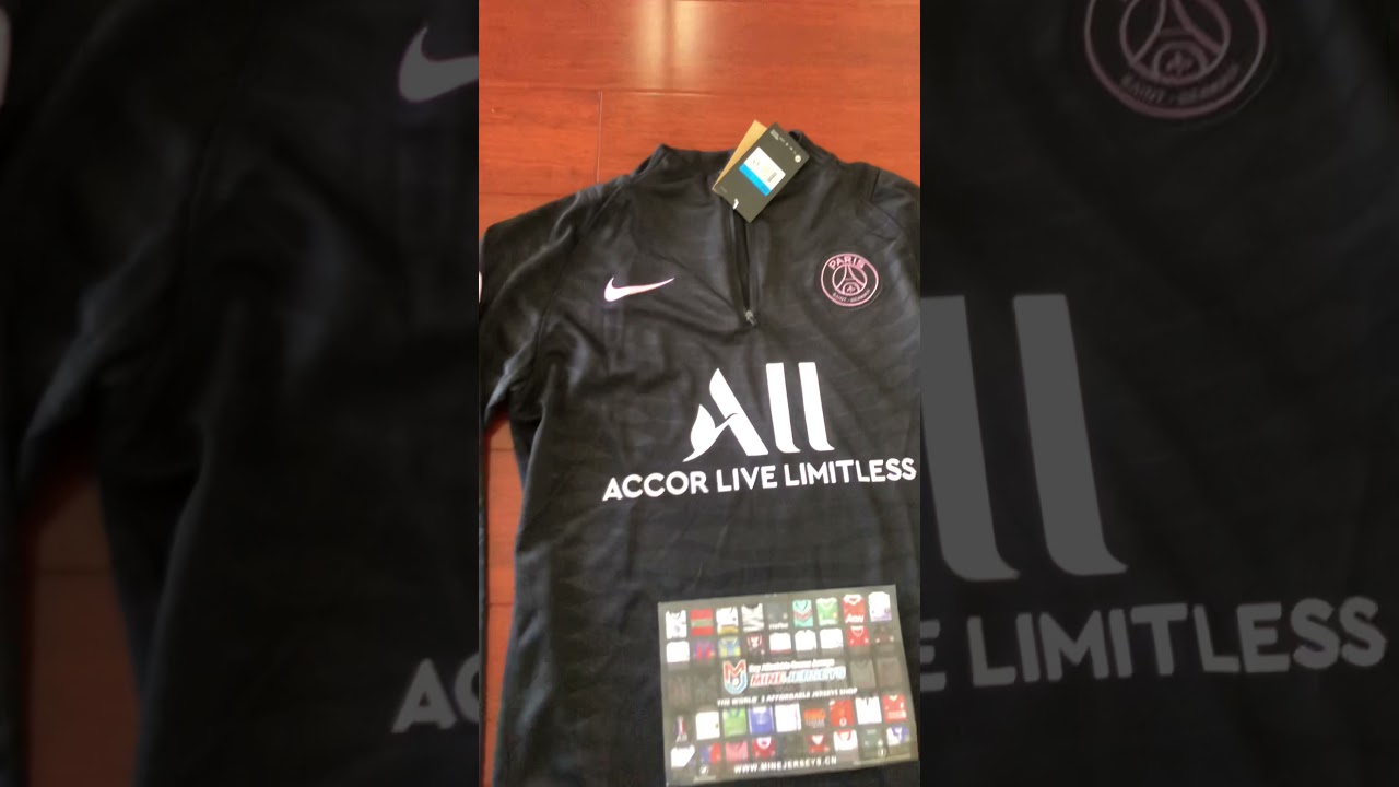 Minejerseys PSG (21-22) Black Zipper Training Kit Unboxing Review