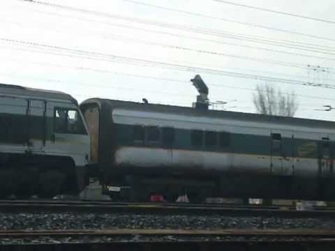 Irish Rail / NIR class 201 (8208) + Mk3 Enterprise - Fairview Dart depot, Dublin.