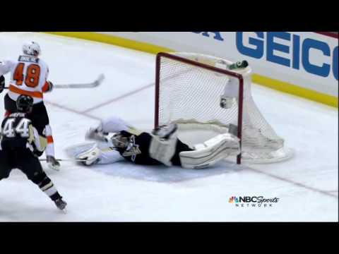 Danny Briere offside goal. Philadelphia Flyers vs Pittsburgh Penguins 4/11/12 NHL Hockey
