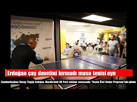 Erdoğan çay davetini kırmadı masa tenisi oynadı