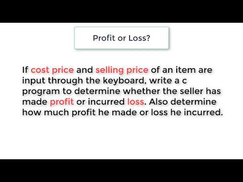 C Program To Calculate Profit or Loss