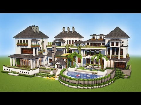 Minecraft: Big Modern House / Mansion Tutorial - [ How to Make Realistic Modern House ] 2022