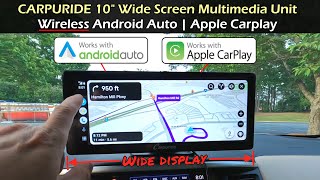 CARPURIDE 10” Wide Screen Wireless Android Auto & Apple Carplay | W103