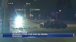 Madison woman cited for alleged OWI after northside crash, police say