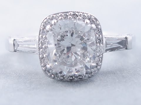 2.01 ctw Cushion Cut Diamond Engagement Ring - BigDiamondsUSA
