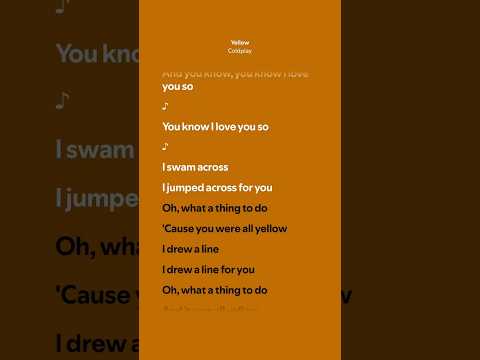 Yellow - Coldplay (Lyrics)