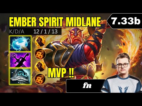 PATCH 7.33b - fn Ember Spirit Mid Lane Gameplay - Dota 2 Full Match Gameplay