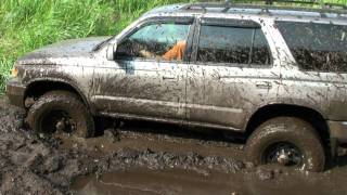 Two 4Runners in mud
