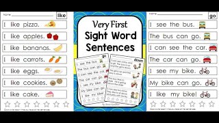 Very First Sight Word Sentences (Page 5 - Page 8)