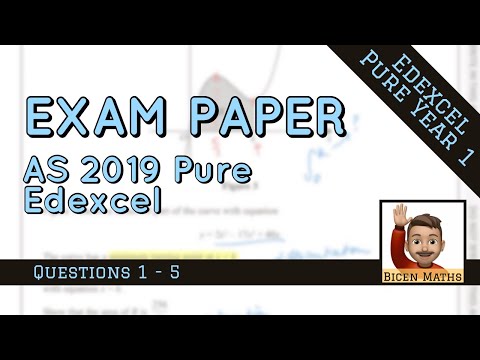 📓 Maths AS Level • 2019 Pure • Part 1, Q1-5 • Edexcel • 📝