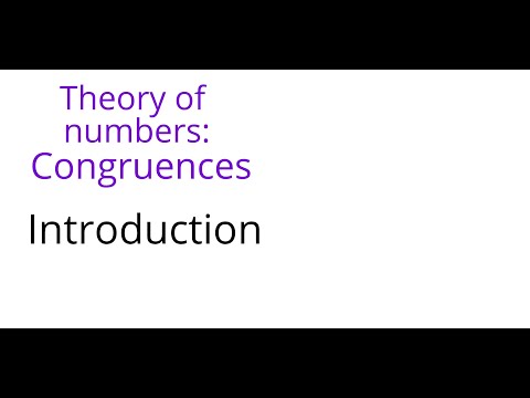 Theory of numbers: Congruences: Introduction