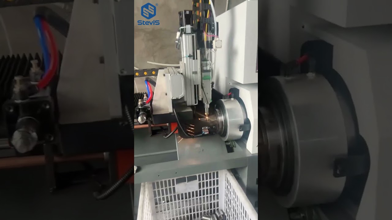 [SteviS Laser] Stainless steel round pipe automatic laser cutting off machine with automatic loader