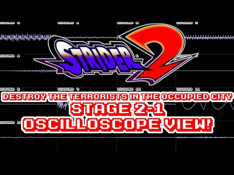 Strider II (ARCADE) - Destroy the Terrorists in the Occupied City (Stage 2-1) - Oscilloscope View!