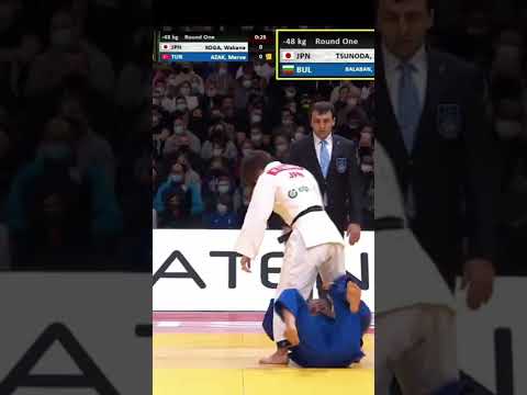 警戒しても逃げられない！角田夏美の巴投げ　「Shorts」