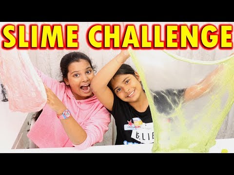 Slime Challenge | How to Make Clear Slime With Glue | Family Fun Time l Twin sister anu and ayu Video