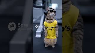 GYM CAT  #sora2 #aivideo #shorts
