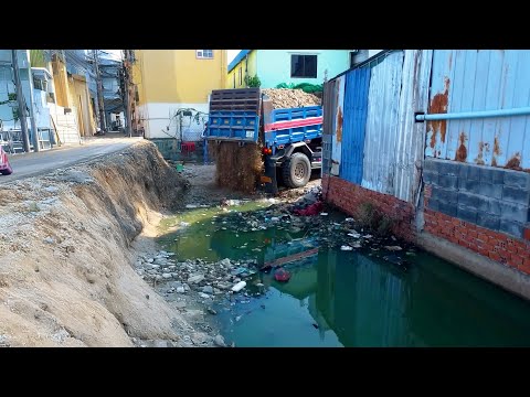 Completed Landfall flooded By Bulldozer KUMATSU and Truck 5T