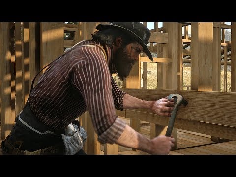 Red Dead Redemption 2 - John Marston & Gang Building House Cutscene (RDR2 2018)